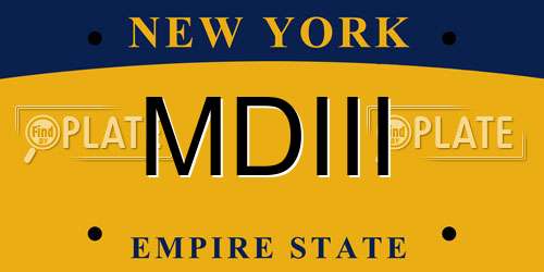 MDIII New York License Plate