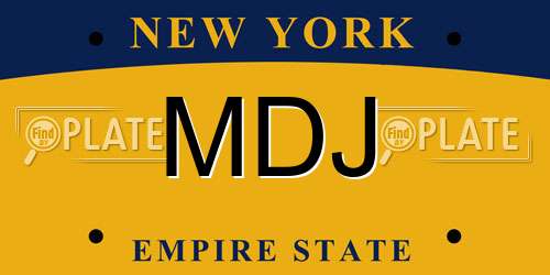 MDJ New York License Plate