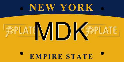 MDK New York License Plate