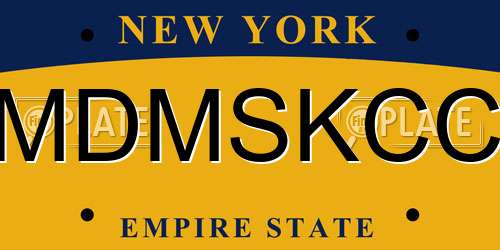 MDMSKCC New York License Plate