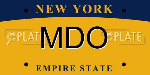 MDO New York License Plate
