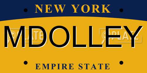 MDOLLEY New York License Plate
