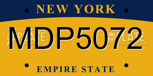 MDP5072 New York License Plate
