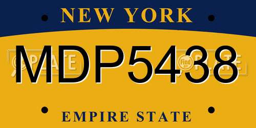 MDP5438 New York License Plate