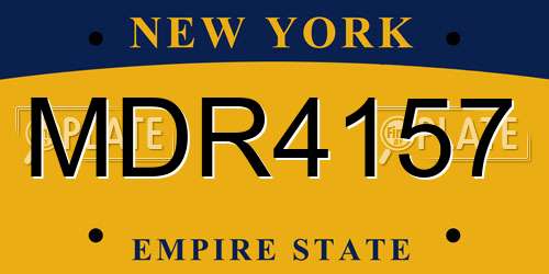 MDR4157 New York License Plate