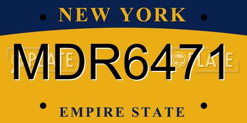 MDR6471 New York License Plate