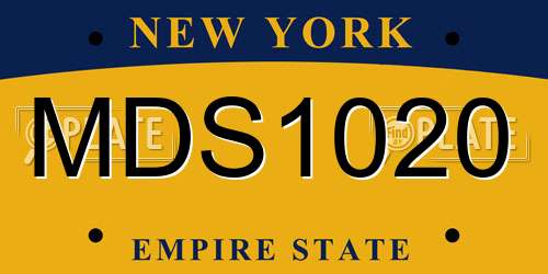 MDS1020 New York License Plate