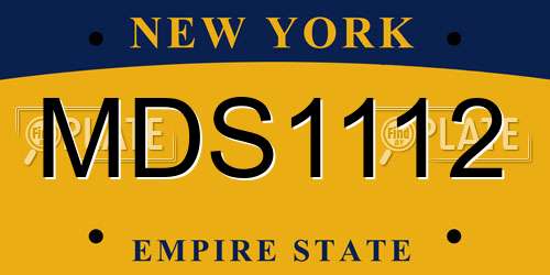 MDS1112 New York License Plate