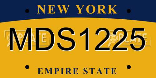 MDS1225 New York License Plate
