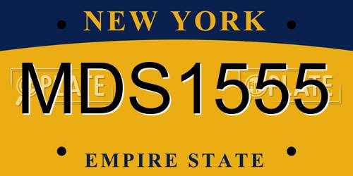 MDS1555 New York License Plate
