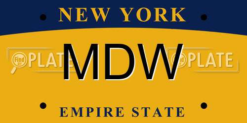 MDW New York License Plate