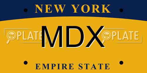 MDX New York License Plate