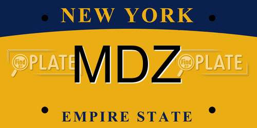 MDZ New York License Plate