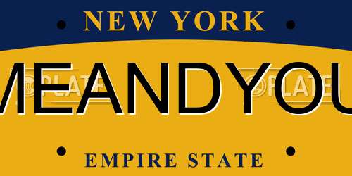 MEANDYOU New York License Plate
