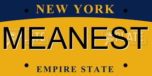 MEANEST New York License Plate