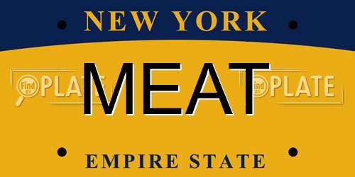 MEAT New York License Plate