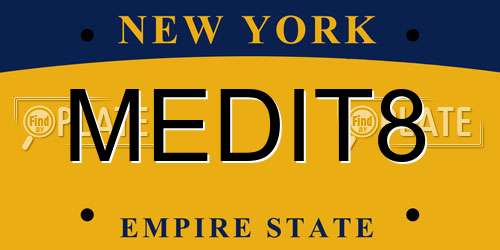 MEDIT8 New York License Plate