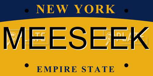 MEESEEK New York License Plate