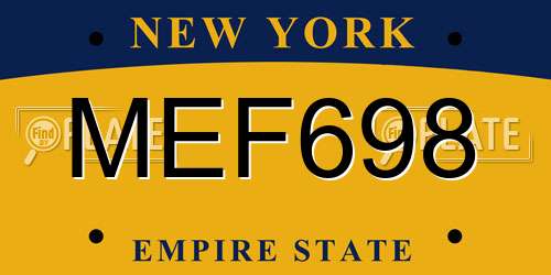 MEF698 New York License Plate