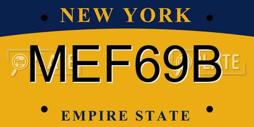 MEF69B New York License Plate