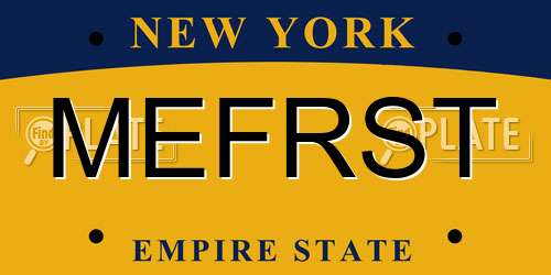MEFRST New York License Plate