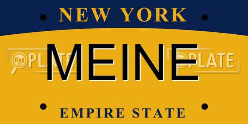 MEINE New York License Plate