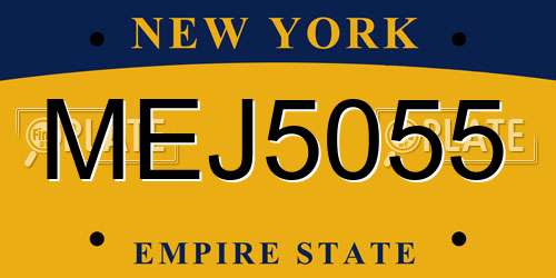 MEJ5055 New York License Plate