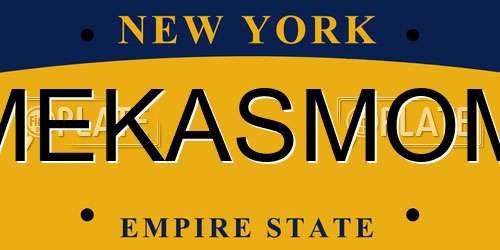 MEKASMOM New York License Plate