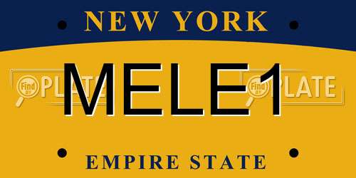 MELE1 New York License Plate
