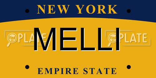 MELLI New York License Plate