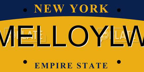 MELLOYLW New York License Plate