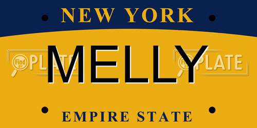 MELLY New York License Plate