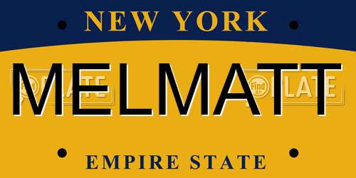 MELMATT New York License Plate