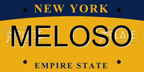 MELOSO New York License Plate