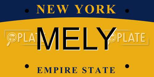 MELY New York License Plate