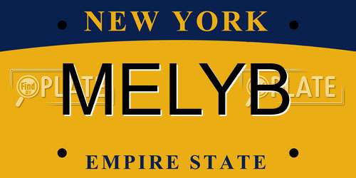 MELYB New York License Plate