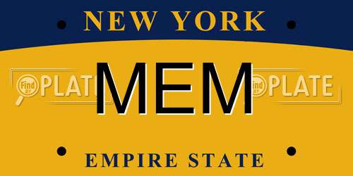 MEM New York License Plate