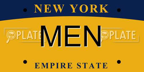 MEN New York License Plate