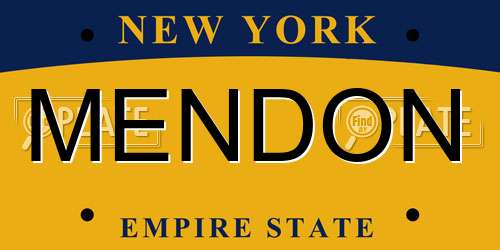 MENDON New York License Plate