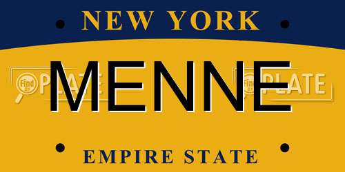 MENNE New York License Plate