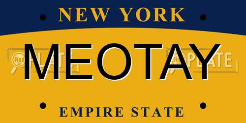 MEOTAY New York License Plate
