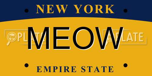 MEOW New York License Plate