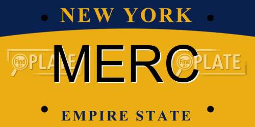 MERC New York License Plate