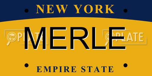 MERLE New York License Plate