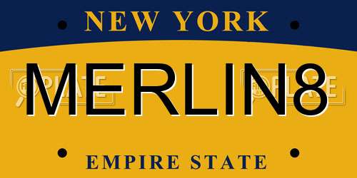 MERLIN8 New York License Plate