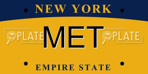 MET New York License Plate