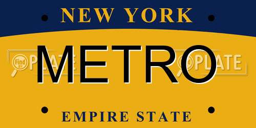 METRO New York License Plate