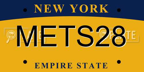 METS28 New York License Plate