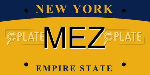 MEZ New York License Plate