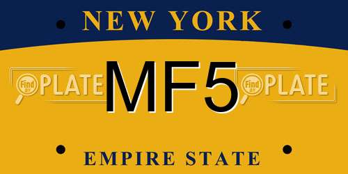 MF5 New York License Plate